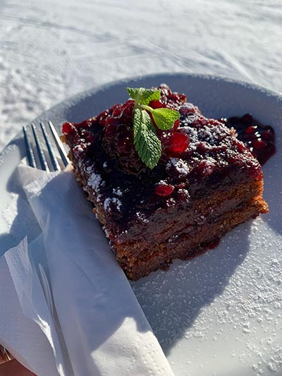 Crostata di farina saracena con marmellata ai mirtilli rossi